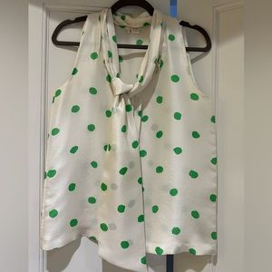 Kate Spade sleeveless silk polka dot blouse. Size 4